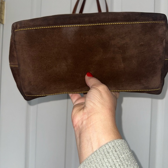 Dooney & Bourke Black and Brown Suede Tote/Purse - Picture 4 of 16